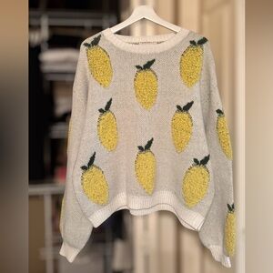 moon & madison Lemon Motif Sweater - Yellow and Green